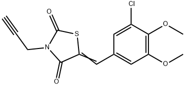 5-(3-chloro-4,5-dimethoxybenzylidene)-3-(2-propynyl)-1,3-thiazolidine-2,4-dione 结构式