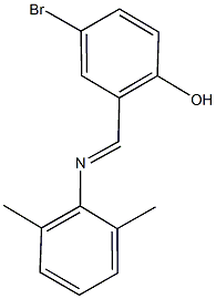 4-bromo-2-{[(2,6-dimethylphenyl)imino]methyl}phenol 结构式