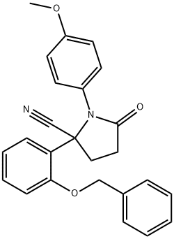 2-[2-(benzyloxy)phenyl]-1-(4-methoxyphenyl)-5-oxo-2-pyrrolidinecarbonitrile 结构式
