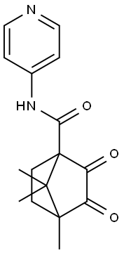 4,7,7-trimethyl-2,3-dioxo-N-(4-pyridinyl)bicyclo[2.2.1]heptane-1-carboxamide 结构式