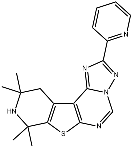 8,8,10,10-tetramethyl-2-(2-pyridinyl)-8,9,10,11-tetrahydropyrido[4',3':4,5]thieno[3,2-e][1,2,4]triazolo[1,5-c]pyrimidine 结构式