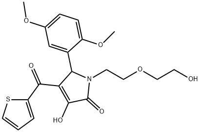 5-(2,5-dimethoxyphenyl)-3-hydroxy-1-[2-(2-hydroxyethoxy)ethyl]-4-(2-thienylcarbonyl)-1,5-dihydro-2H-pyrrol-2-one 结构式