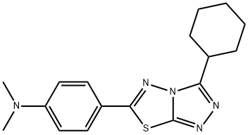 N-[4-(3-cyclohexyl[1,2,4]triazolo[3,4-b][1,3,4]thiadiazol-6-yl)phenyl]-N,N-dimethylamine 结构式