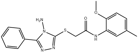 2-[(4-amino-5-phenyl-4H-1,2,4-triazol-3-yl)sulfanyl]-N-(2-methoxy-5-methylphenyl)acetamide 结构式