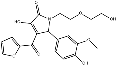 4-(2-furoyl)-3-hydroxy-1-[2-(2-hydroxyethoxy)ethyl]-5-(4-hydroxy-3-methoxyphenyl)-1,5-dihydro-2H-pyrrol-2-one 结构式