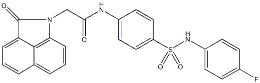 N-{4-[(4-fluoroanilino)sulfonyl]phenyl}-2-(2-oxobenzo[cd]indol-1(2H)-yl)acetamide 结构式