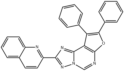 8,9-diphenyl-2-(2-quinolinyl)furo[3,2-e][1,2,4]triazolo[1,5-c]pyrimidine 结构式