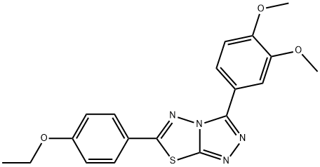 3-(3,4-dimethoxyphenyl)-6-(4-ethoxyphenyl)[1,2,4]triazolo[3,4-b][1,3,4]thiadiazole 结构式