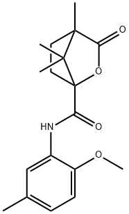 N-(2-methoxy-5-methylphenyl)-4,7,7-trimethyl-3-oxo-2-oxabicyclo[2.2.1]heptane-1-carboxamide 结构式