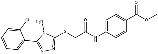 methyl 4-[({[4-amino-5-(2-chlorophenyl)-4H-1,2,4-triazol-3-yl]sulfanyl}acetyl)amino]benzoate 结构式