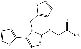 2-{[4-(2-furylmethyl)-5-(2-thienyl)-4H-1,2,4-triazol-3-yl]sulfanyl}acetamide 结构式