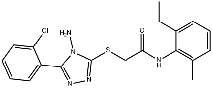 2-{[4-amino-5-(2-chlorophenyl)-4H-1,2,4-triazol-3-yl]sulfanyl}-N-(2-ethyl-6-methylphenyl)acetamide 结构式