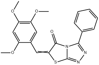 3-phenyl-6-(2,4,5-trimethoxybenzylidene)[1,3]thiazolo[2,3-c][1,2,4]triazol-5(6H)-one 结构式