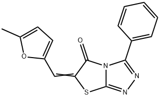 6-[(5-methyl-2-furyl)methylene]-3-phenyl[1,3]thiazolo[2,3-c][1,2,4]triazol-5(6H)-one 结构式
