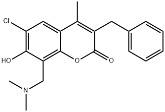 3-benzyl-6-chloro-8-[(dimethylamino)methyl]-7-hydroxy-4-methyl-2H-chromen-2-one 结构式