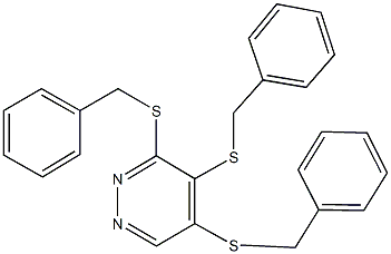 3,4,5-tris(benzylsulfanyl)pyridazine 结构式