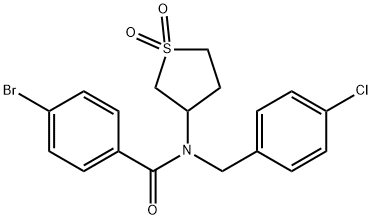 4-bromo-N-(4-chlorobenzyl)-N-(1,1-dioxidotetrahydro-3-thienyl)benzamide 结构式
