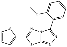 methyl 2-[6-(2-thienyl)[1,2,4]triazolo[3,4-b][1,3,4]thiadiazol-3-yl]phenyl ether 结构式