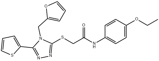 N-(4-ethoxyphenyl)-2-{[4-(2-furylmethyl)-5-(2-thienyl)-4H-1,2,4-triazol-3-yl]sulfanyl}acetamide 结构式