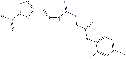 N-(4-chloro-2-methylphenyl)-4-[2-({5-nitro-2-thienyl}methylene)hydrazino]-4-oxobutanamide 结构式