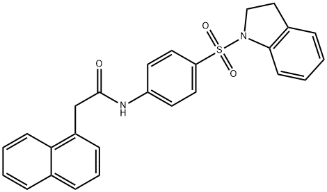 N-[4-(2,3-dihydro-1H-indol-1-ylsulfonyl)phenyl]-2-(1-naphthyl)acetamide 结构式