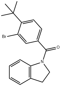 1-(3-bromo-4-tert-butylbenzoyl)indoline 结构式