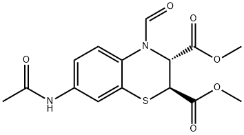 dimethyl 7-(acetylamino)-4-formyl-3,4-dihydro-2H-1,4-benzothiazine-2,3-dicarboxylate 结构式