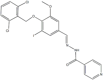 N'-{4-[(2,6-dichlorobenzyl)oxy]-3-iodo-5-methoxybenzylidene}isonicotinohydrazide 结构式