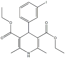 diethyl 4-(3-iodophenyl)-2,6-dimethyl-1,4-dihydropyridine-3,5-dicarboxylate 结构式