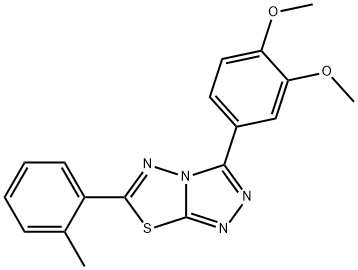 3-(3,4-dimethoxyphenyl)-6-(2-methylphenyl)[1,2,4]triazolo[3,4-b][1,3,4]thiadiazole 结构式