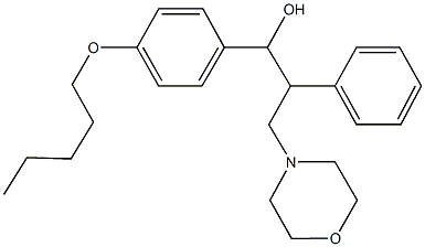 3-morpholin-4-yl-1-[4-(pentyloxy)phenyl]-2-phenylpropan-1-ol 结构式