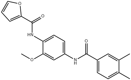 N-{4-[(3,4-dimethylbenzoyl)amino]-2-methoxyphenyl}-2-furamide 结构式
