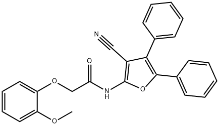 N-(3-cyano-4,5-diphenyl-2-furyl)-2-(2-methoxyphenoxy)acetamide 结构式