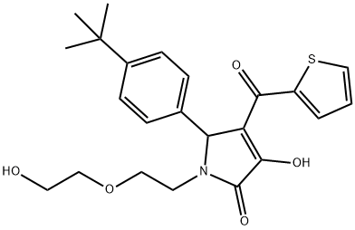 5-(4-tert-butylphenyl)-3-hydroxy-1-[2-(2-hydroxyethoxy)ethyl]-4-(2-thienylcarbonyl)-1,5-dihydro-2H-pyrrol-2-one 结构式