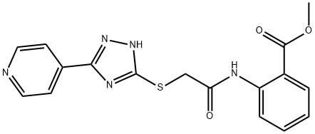 methyl 2-[({[5-(4-pyridinyl)-4H-1,2,4-triazol-3-yl]sulfanyl}acetyl)amino]benzoate 结构式