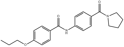 4-propoxy-N-[4-(1-pyrrolidinylcarbonyl)phenyl]benzamide 结构式