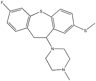 7-fluoro-11-(4-methyl-1-piperazinyl)-10,11-dihydrodibenzo[b,f]thiepin-2-yl methyl sulfide 结构式