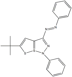 5-tert-butyl-1-phenyl-3-(phenyldiazenyl)-1H-7lambda~4~-[1,2]dithiolo[5,1-e][1,2,3]thiadiazole 结构式