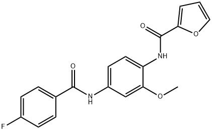 N-{4-[(4-fluorobenzoyl)amino]-2-methoxyphenyl}-2-furamide 结构式