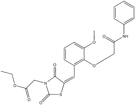 ethyl {5-[2-(3-anilino-3-oxopropoxy)-3-methoxybenzylidene]-2,4-dioxo-1,3-thiazolidin-3-yl}acetate 结构式