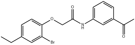 N-(3-acetylphenyl)-2-(2-bromo-4-ethylphenoxy)acetamide 结构式