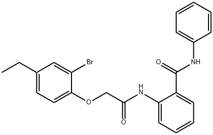 2-{[(2-bromo-4-ethylphenoxy)acetyl]amino}-N-phenylbenzamide 结构式