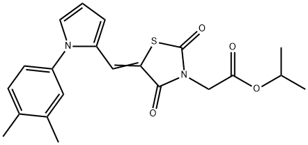 isopropyl (5-{[1-(3,4-dimethylphenyl)-1H-pyrrol-2-yl]methylene}-2,4-dioxo-1,3-thiazolidin-3-yl)acetate 结构式