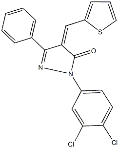 2-(3,4-dichlorophenyl)-5-phenyl-4-(2-thienylmethylene)-2,4-dihydro-3H-pyrazol-3-one 结构式