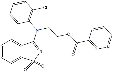 2-[2-chloro(1,1-dioxido-1,2-benzisothiazol-3-yl)anilino]ethyl nicotinate 结构式