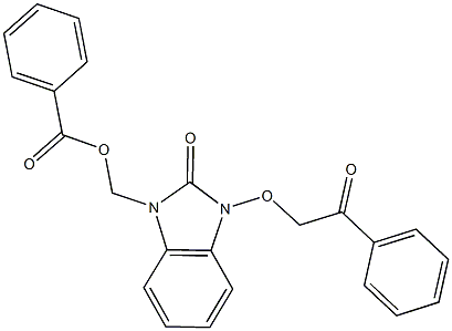 [2-oxo-3-(2-oxo-2-phenylethoxy)-2,3-dihydro-1H-benzimidazol-1-yl]methyl benzoate 结构式