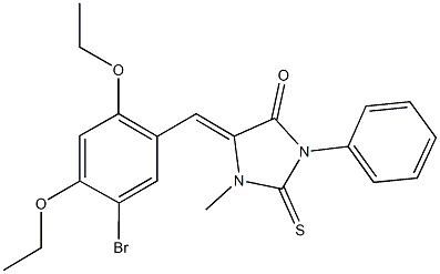 5-(5-bromo-2,4-diethoxybenzylidene)-1-methyl-3-phenyl-2-thioxoimidazolidin-4-one 结构式