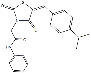 2-[5-(4-isopropylbenzylidene)-2,4-dioxo-1,3-thiazolidin-3-yl]-N-phenylacetamide 结构式