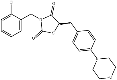 3-(2-chlorobenzyl)-5-[4-(4-morpholinyl)benzylidene]-1,3-thiazolidine-2,4-dione 结构式