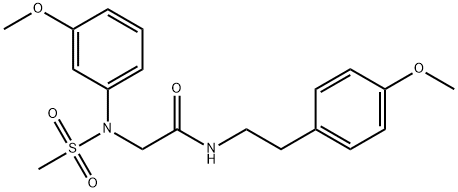 2-[3-methoxy(methylsulfonyl)anilino]-N-[2-(4-methoxyphenyl)ethyl]acetamide 结构式